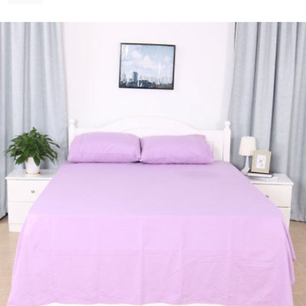 4-Pcs Bed Sheet Set 1800 Thread King Light Purple